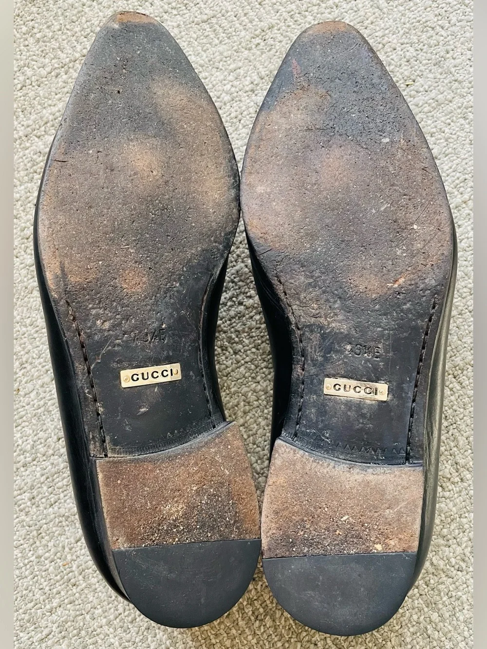GUCCI Mens Black Leather Oxford Wingtip Slip-On Loafers